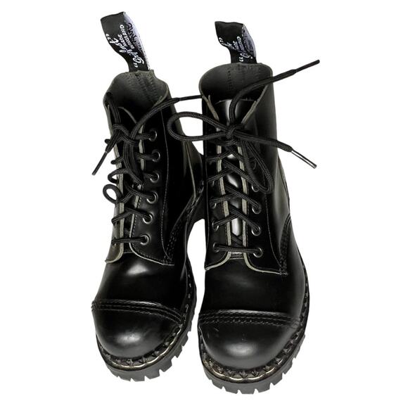 Original Gripfast Black Cap 6 Eye Steel Toe Leather Combat Boots Size 3.5 UK - Picture 3 of 14